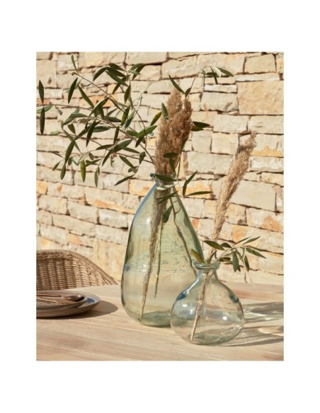Jarrón Brenna de vidrio transparente 100% reciclado 36 cm - Kave Home