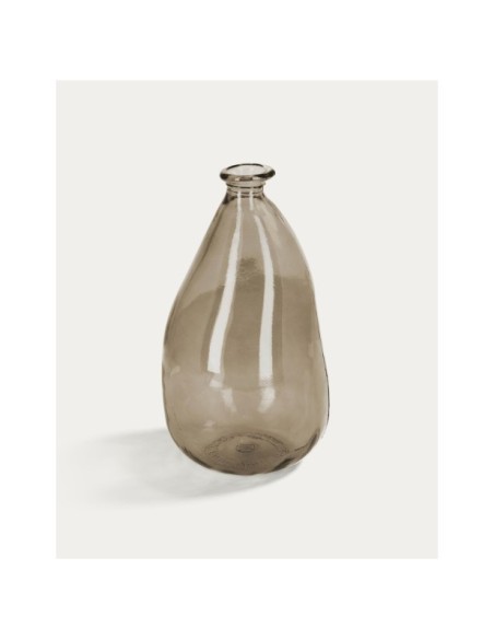 Jarrón Brenna de vidrio marrón 100% reciclado 36 cm - Kave Home