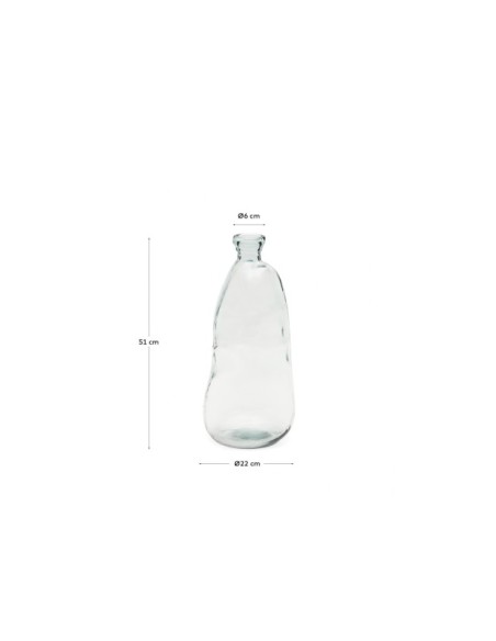 Jarrón Brenna de vidrio transparente 100% reciclado 51 cm  - Kave Home