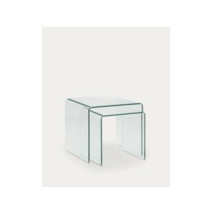 Set Burano de 2 mesas auxiliares nido de cristal - Kave Home