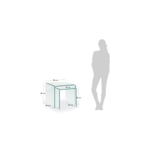 Set Burano de 2 mesas auxiliares nido de cristal - Kave Home 2