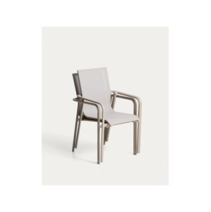 Silla apilable de exterior Canea de texteline beige y... 2
