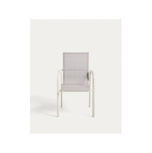 Silla apilable de exterior Canea de texteline beige y... 2