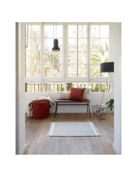Banco Carabel de acero y chapado de nogal 100 cm - Kave Home