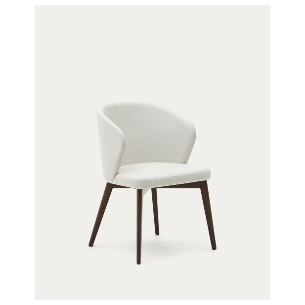 Silla Darice de chenilla beige y...