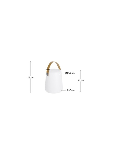 Lámpara de mesa exterior Dialma con asa marrón - Kave Home