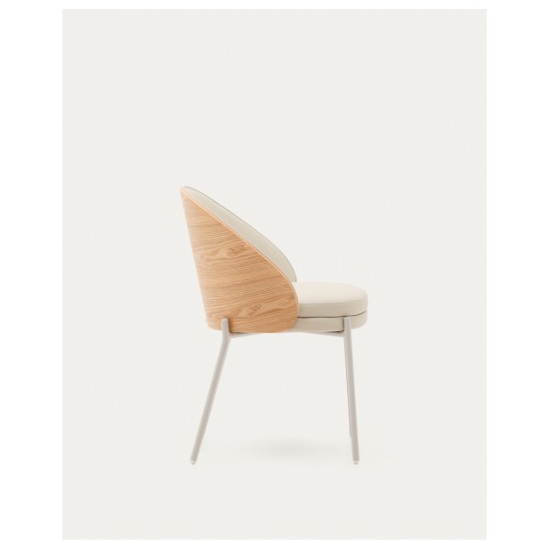 Silla Eamy de poliuretano beige,...