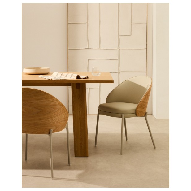 Silla Eamy de poliuretano beige,...