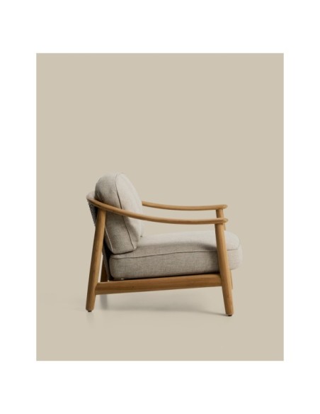 Butaca de exterior Elunda de madera maciza de teca FSC 100% - Kave Home