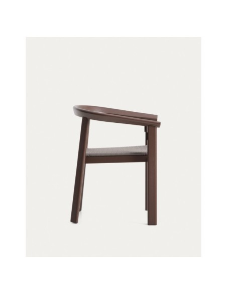 Silla apilable de exterior Erice de aluminio y cuerda marrón - Kave Home