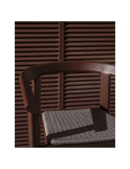 Taburete Erice de aluminio y cuerda marrón 65 cm - Kave Home