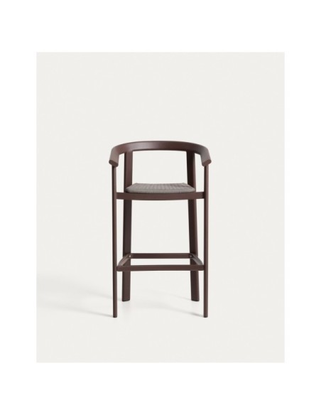 Taburete Erice de aluminio y cuerda marrón 75 cm - Kave Home