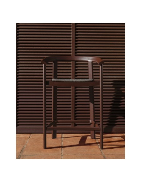 Taburete Erice de aluminio y cuerda marrón 75 cm - Kave Home