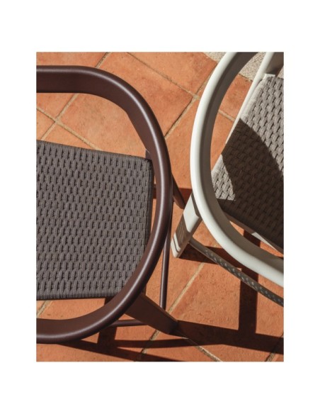 Taburete Erice de aluminio y cuerda marrón 75 cm - Kave Home