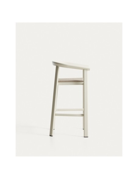 Taburete Erice de aluminio y cuerda crudo 75 cm - Kave Home