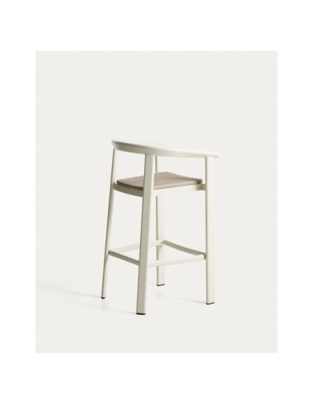 Taburete Erice de aluminio y cuerda crudo 75 cm - Kave Home
