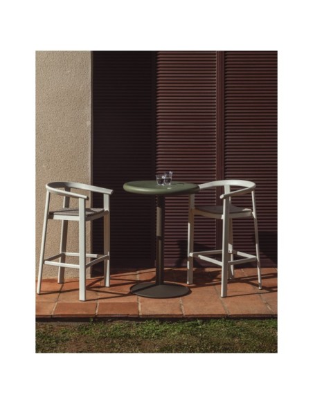 Taburete Erice de aluminio y cuerda crudo 75 cm - Kave Home
