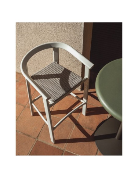 Taburete Erice de aluminio y cuerda crudo 75 cm - Kave Home