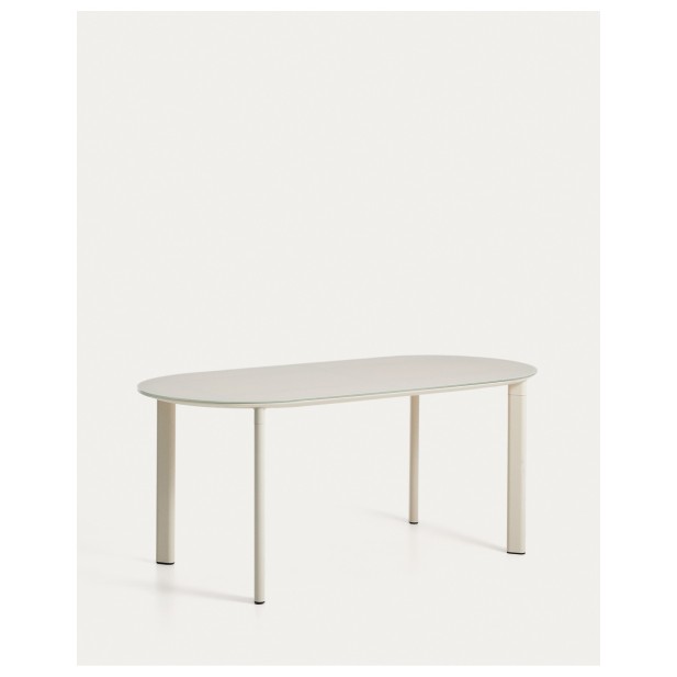 Mesa ovalada Erice de aluminio y...