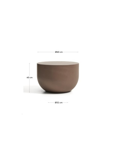 Mesa de centro redonda Garbet de cemento marrón Ø 60 cm - Kave Home
