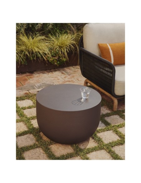 Mesa de centro redonda Garbet de cemento marrón Ø 60 cm - Kave Home