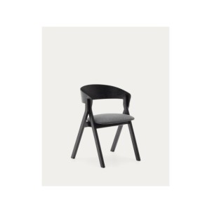 Silla Godia de chapa de fresno con  acabado negro y...