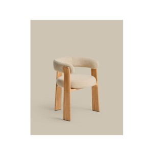 Silla de exterior Granite de 3 patas beige y madera...