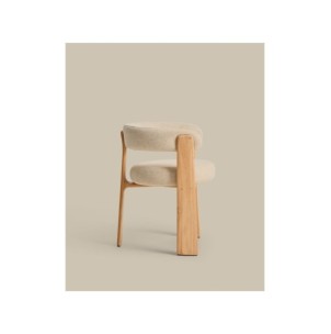 Silla de exterior Granite de 3 patas beige y madera... 2