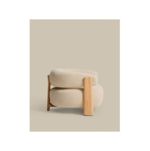 Butaca de exterior Granite beige y patas de madera maciza... 2