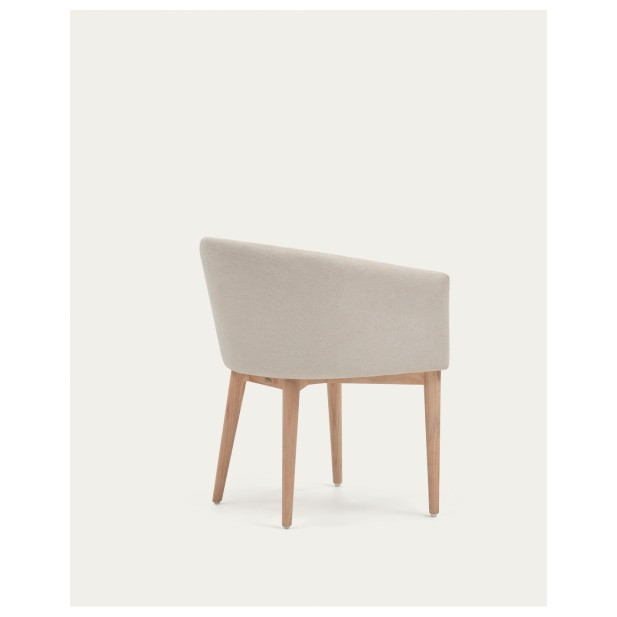 Silla Harlan de chenilla beige y...