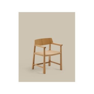 Silla Idun de madera maciza de roble acabado tono natural...