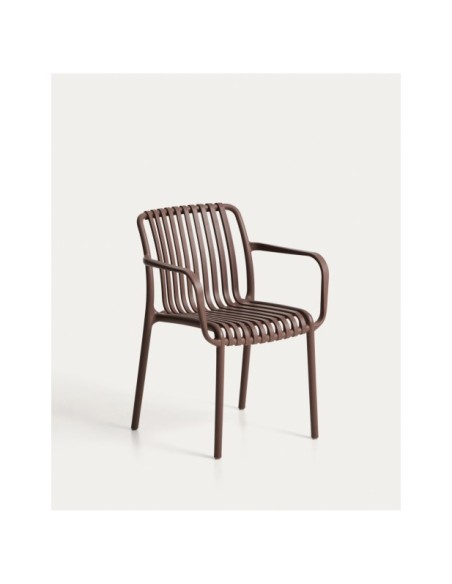 Silla apilable de exterior Isabellini marrón - Kave Home