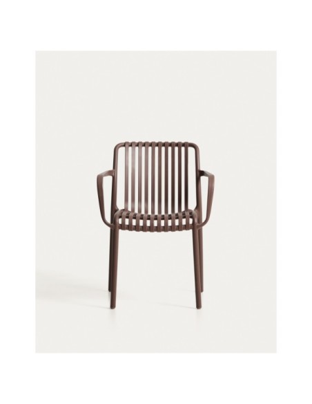 Silla apilable de exterior Isabellini marrón - Kave Home