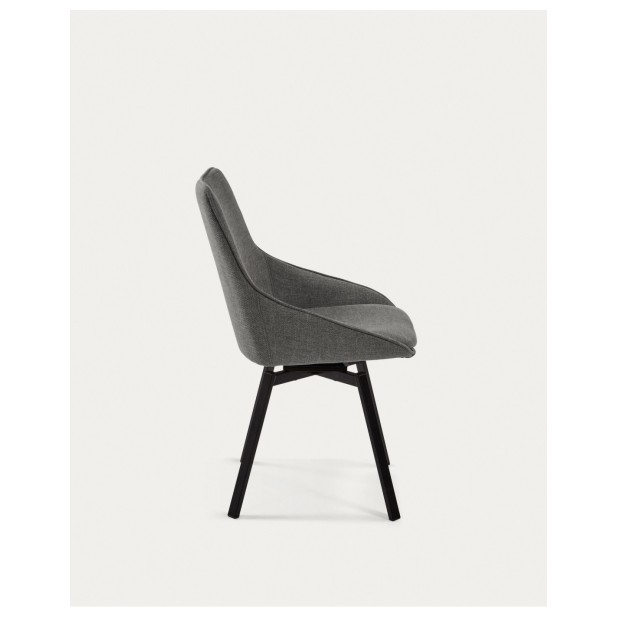 Silla giratoria Jenna gris oscuro y...