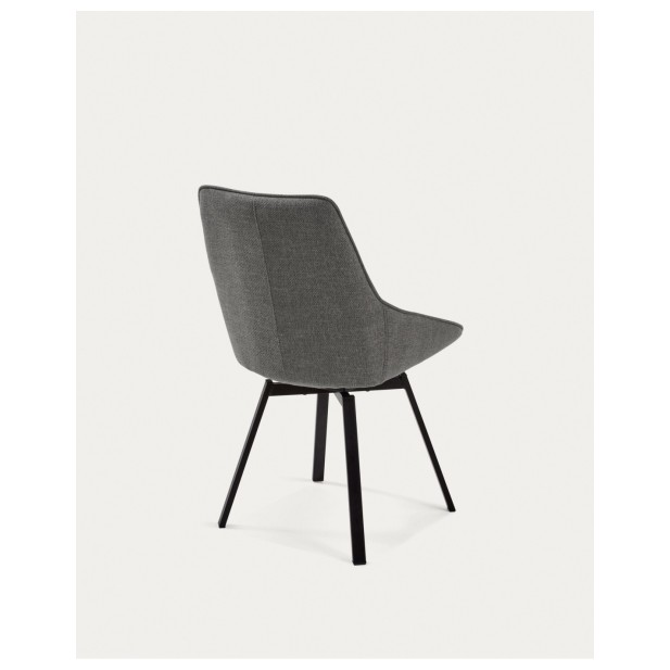 Silla giratoria Jenna gris oscuro y...