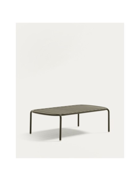 Mesa de centro exterior Joncols de aluminio con acabado pintado verde Ø 110 x 62 cm - Kave Home