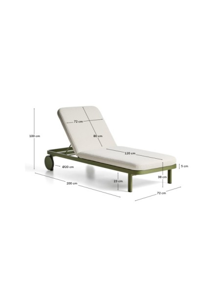 Tumbona Kionia de aluminio verde - Kave Home