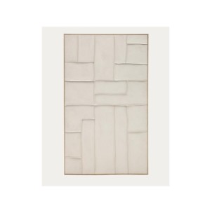 Cuadro Klis de lino con formas geométricas blanco 120 x...