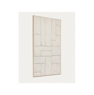 Cuadro Klis de lino con formas geométricas blanco 120 x... 2