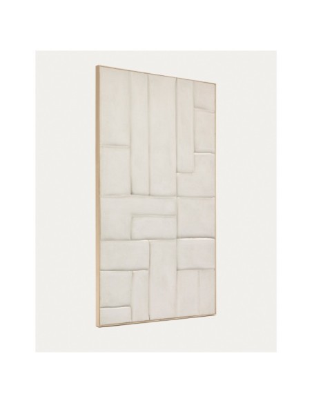 Cuadro Klis de lino con formas geométricas blanco 120 x 200 cm - Kave Home