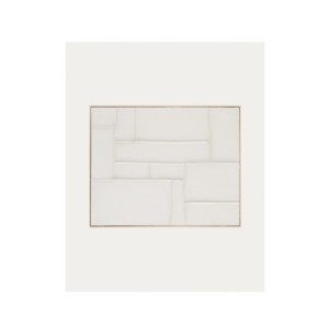 Cuadro Klis de lino con formas geométricas blanco 80 x... 2