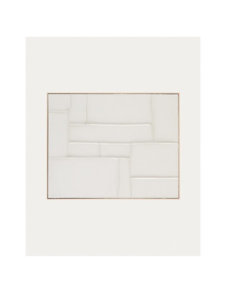 Cuadro Klis de lino con formas geométricas blanco 80 x 100 cm - Kave Home