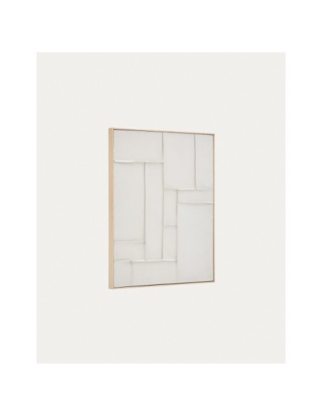 Cuadro Klis de lino con formas geométricas blanco 80 x 100 cm - Kave Home