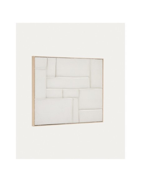 Cuadro Klis de lino con formas geométricas blanco 80 x 100 cm - Kave Home