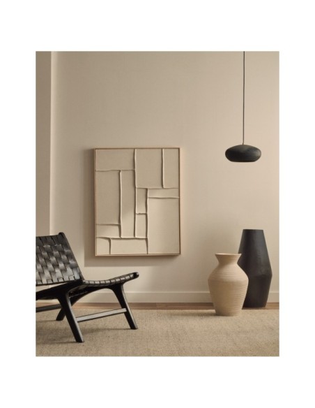 Cuadro Klis de lino con formas geométricas blanco 80 x 100 cm - Kave Home