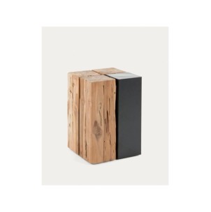 Mesa auxiliar Kwango de madera maciza de teca y metal 29...