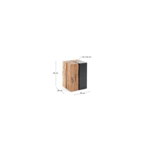 Mesa auxiliar Kwango de madera maciza de teca y metal 29... 2