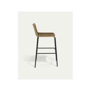 Taburete apilable Lambton de cuerda marrón y acero con... 2