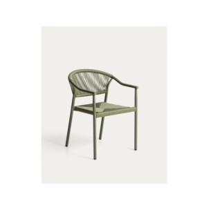 Silla apilable de exterior Livadia de aluminio verde -...