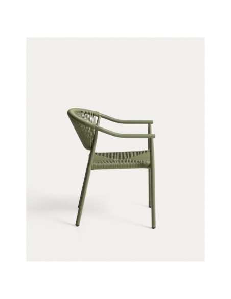 Silla apilable de exterior Livadia de aluminio verde - Kave Home